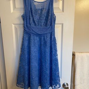 Blue lace flare dress from Anthropologie